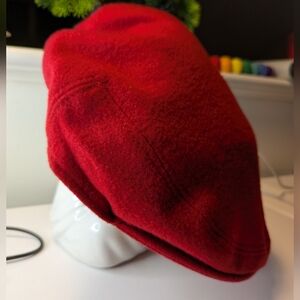 Vintage Red Cashmere Flat Cap Made In Great Britain